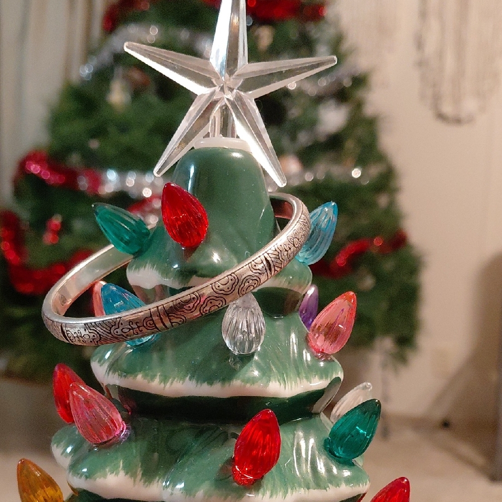 Brighton Silver Bangle with Intricate Design